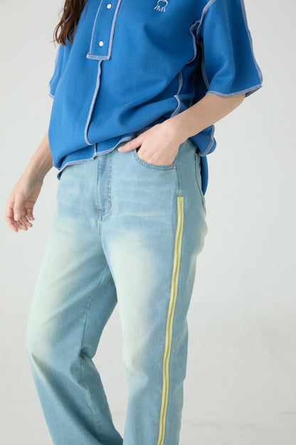 サイドチャックデニムパンツ