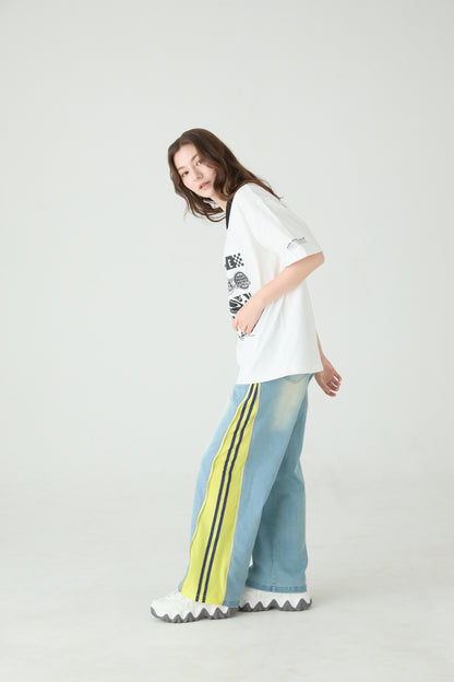 サイドチャックデニムパンツ
