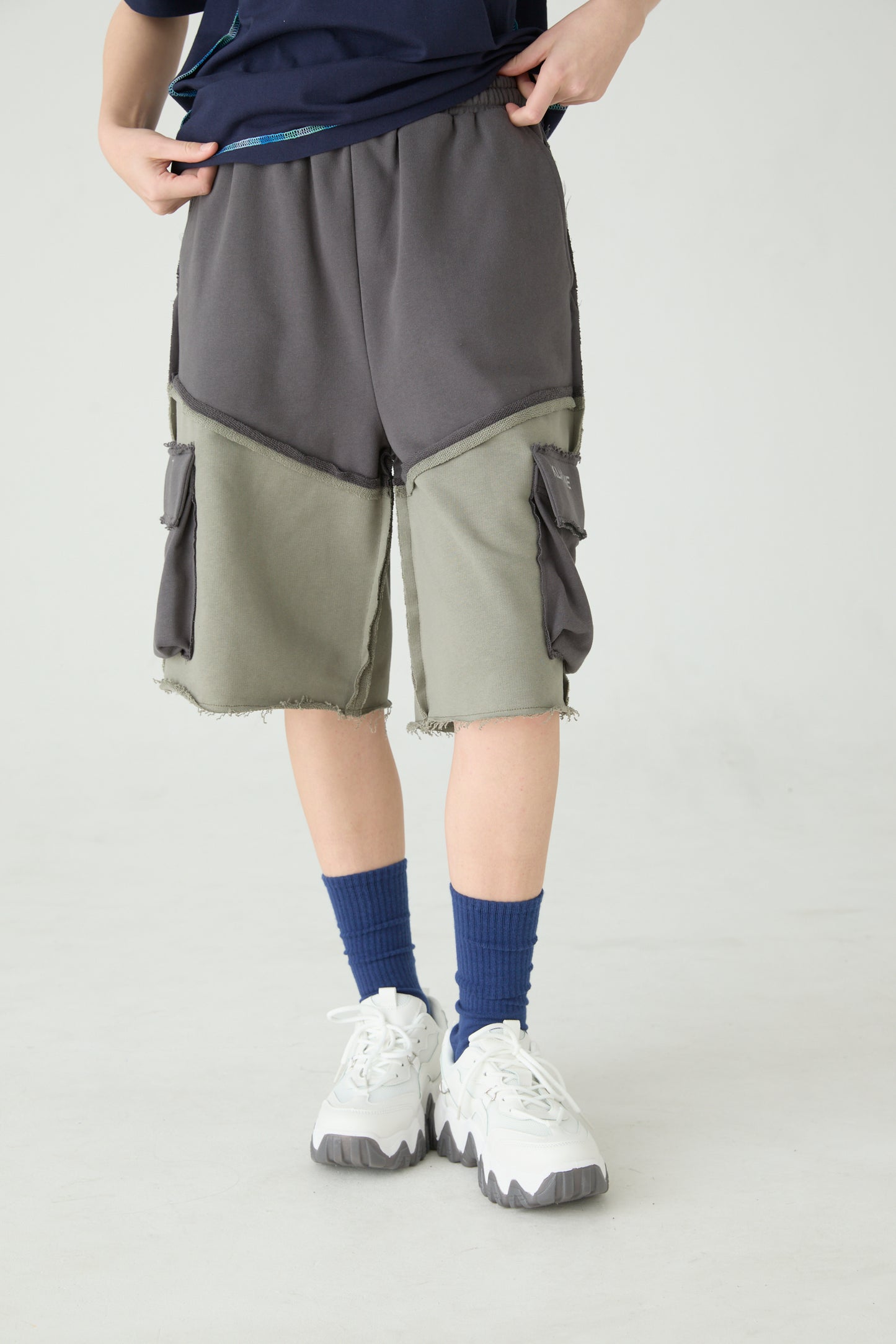 バイカラーハーフパンツ