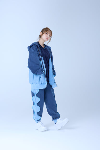 バイカラーパーカー