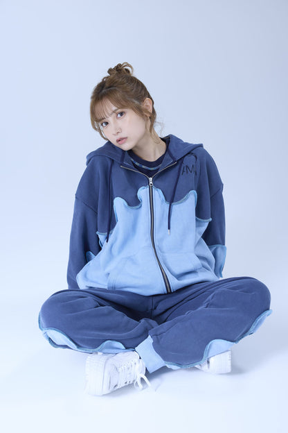 バイカラーパーカー