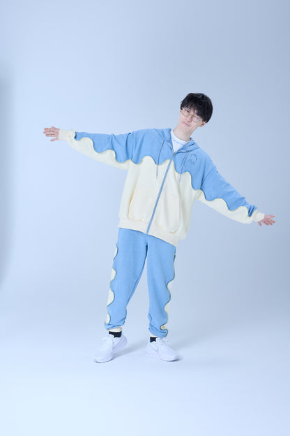 バイカラーパーカー