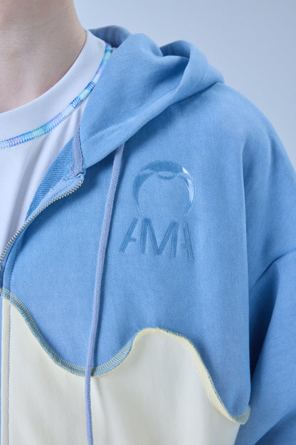 バイカラーパーカー