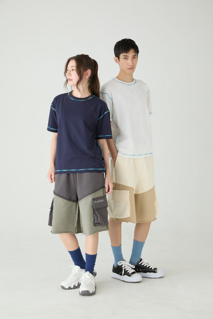 バイカラーハーフパンツ