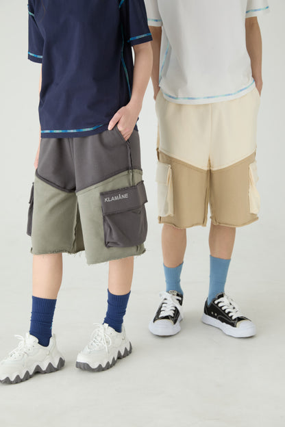 バイカラーハーフパンツ
